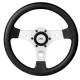 VOLANTE LUISI "FALCON 31" CORONA IN TANEGUM NERO RAZZA BIANCA (INCLUSO MOZZO E PULSANTE)