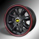 KIT N. 4 CERCHI IN LEGA 5.0x12 - MINILIGHT - ET31 - COLORE NERO OPACO BORDO ROSSO