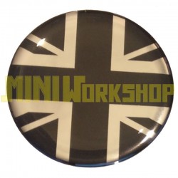 ADESIVO RESINATO POMELLO CAMBIO -UNION JACK- ARGENTO-NERO (27MM)