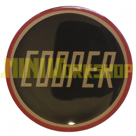 ADESIVO RESINATO BADGE COFANO - BAULE "COOPER" ROSSO - NERO (42MM)