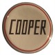 ADESIVO RESINATO BADGE COFANO - BAULE "COOPER" ARGENTO - ROSSO (42MM)