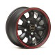 KIT N. 4 CERCHI IN LEGA 5.5x12 - ULTRALITE - ET20 - COLORE NERO OPACO BORDO ROSSO
