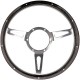 VOLANTE IN LEGNO SCURO RIVETTATO CON SCANALATURE (14 POLLICI)