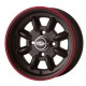 KIT N. 4 CERCHI IN LEGA 5.0x12 - SUPERLIGHT - ET14 - COLORE NERO BORDO ROSSO