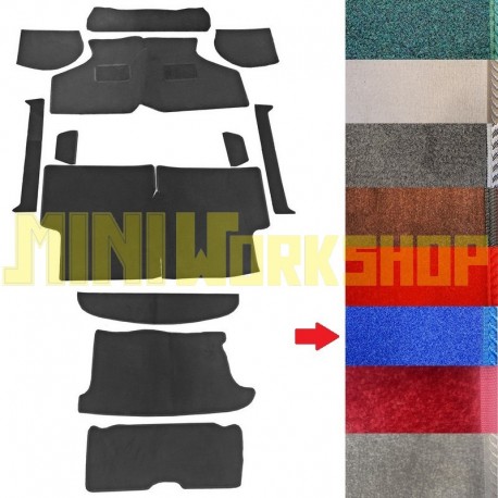 PAVIMENTO INTERNO IN MOQUETTE BLU - SET DA 12 PEZZI