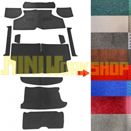 PAVIMENTO INTERNO IN MOQUETTE ROSSA - SET DA 12 PEZZI