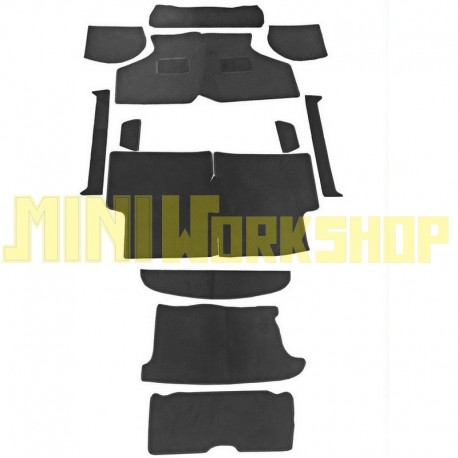 PAVIMENTO INTERNO IN MOQUETTE NERA - SET DA 12 PEZZI